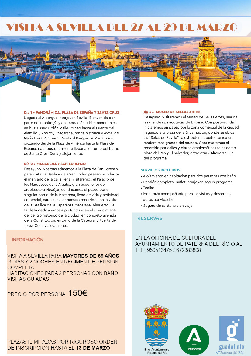 Cartel informativo viaje a Sevilla